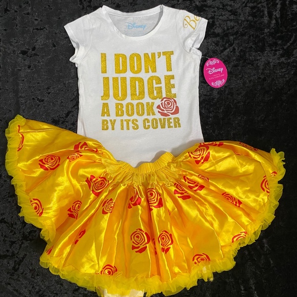 Disney Collection by Tutu Couture 2 pc set BELLE- 4/5T - Picture 1 of 9